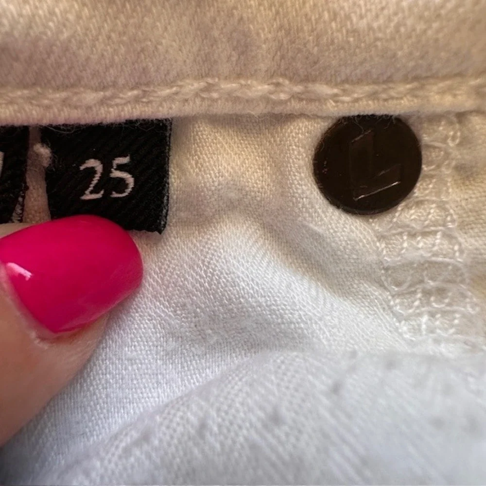 7 For All Mankind‎ Gwenevere White Denim Ankle Jeans 25 Skinny Stretch